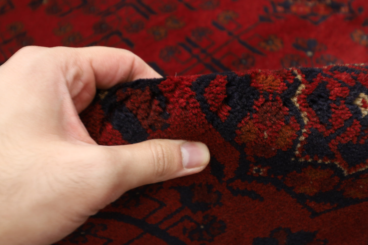204 x 289 cm | Red Khal Mohammadi Afghan Tribal Hand Knotted Veg Dye Wool Carpet