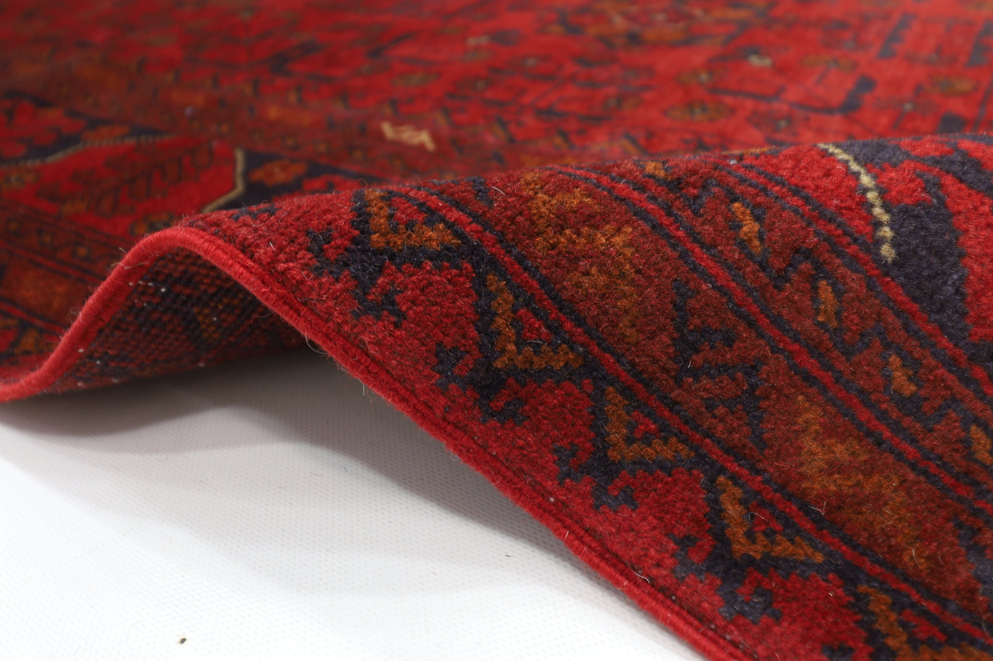 146 x 202 cm | Red Khal Mohammadi Afghan Tribal Hand Knotted Veg Dye Wool Carpet