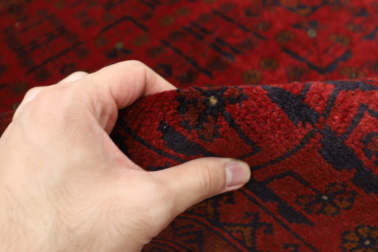146 x 202 cm | Red Khal Mohammadi Afghan Tribal Hand Knotted Veg Dye Wool Carpet
