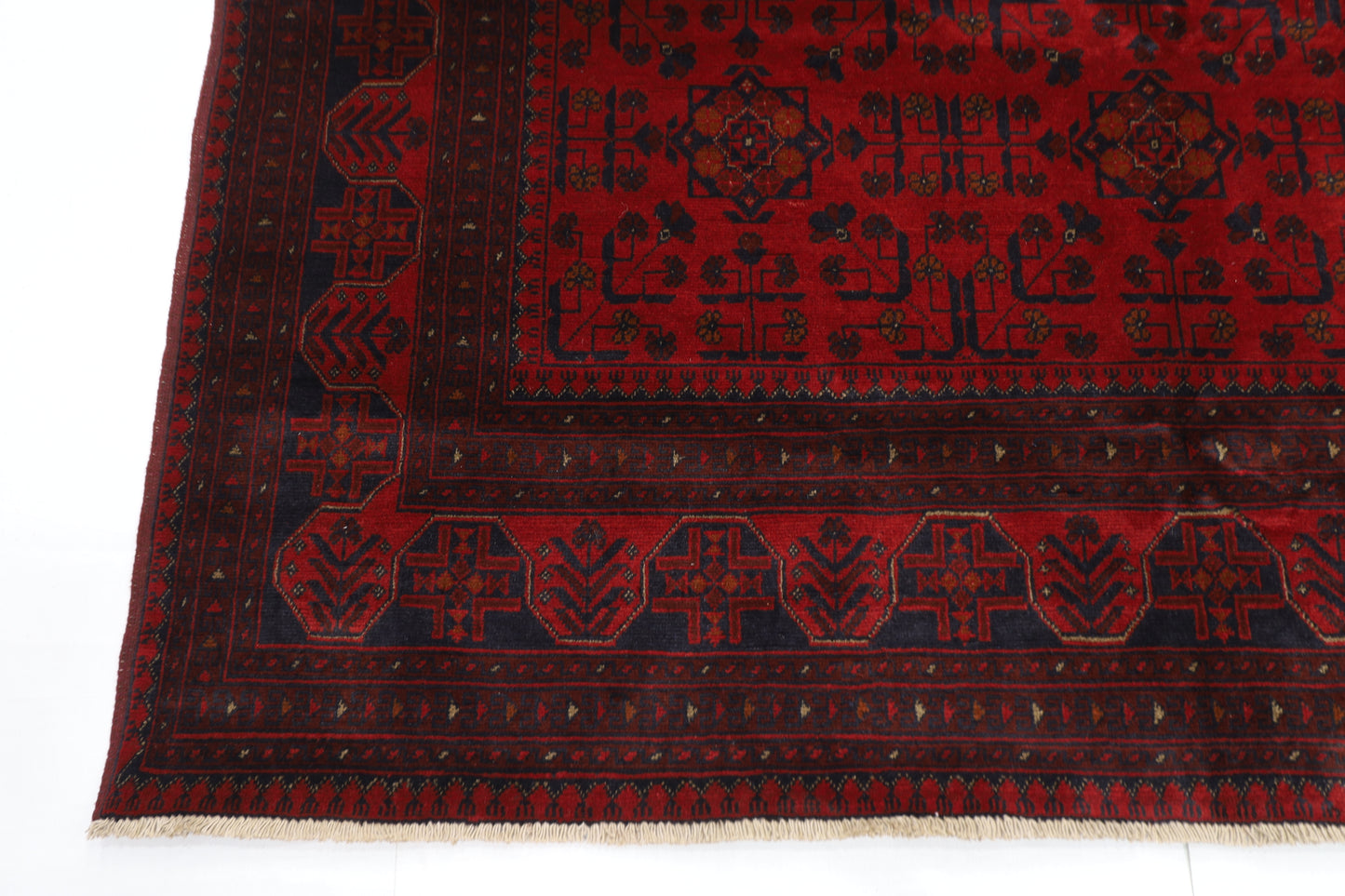 206 x 290 cm | Red Khal Mohammadi Afghan Tribal Hand Knotted Veg Dye Wool Carpet