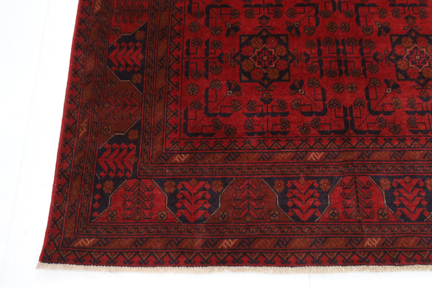 148 x 198 cm | Red Khal Mohammadi Afghan Tribal Hand Knotted Wool Carpet