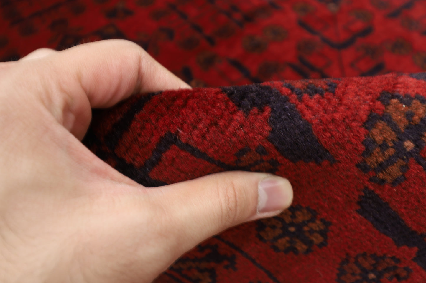 148 x 198 cm | Red Khal Mohammadi Afghan Tribal Hand Knotted Wool Carpet