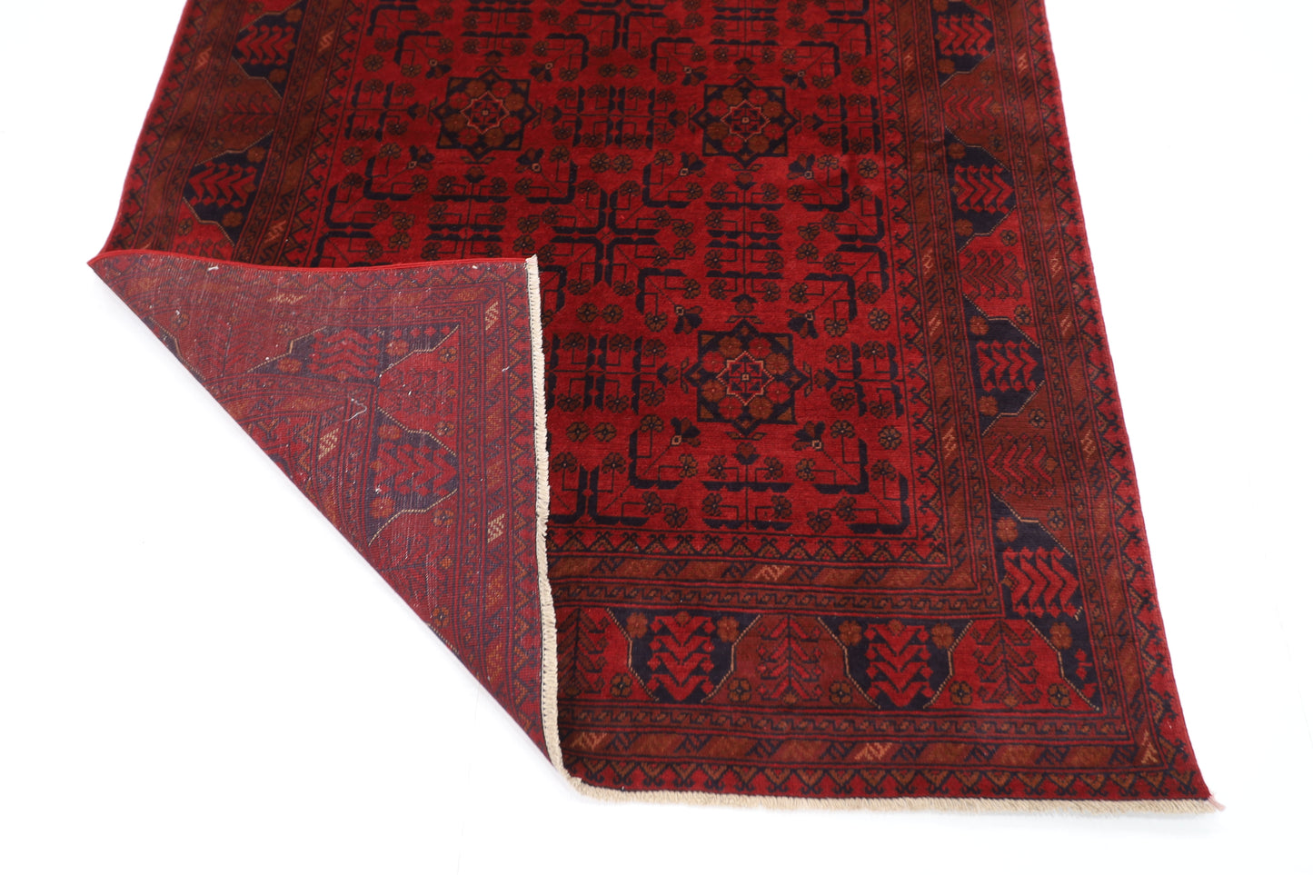 148 x 198 cm | Red Khal Mohammadi Afghan Tribal Hand Knotted Wool Carpet