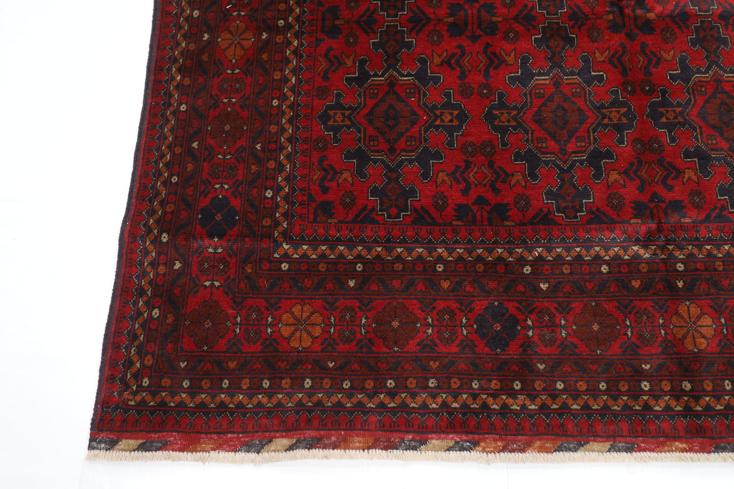 202 x 300 cm | Red Khal Mohammadi Afghan Tribal Hand Knotted Wool Carpet