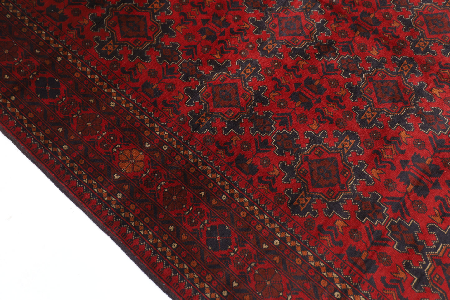 202 x 300 cm | Red Khal Mohammadi Afghan Tribal Hand Knotted Wool Carpet