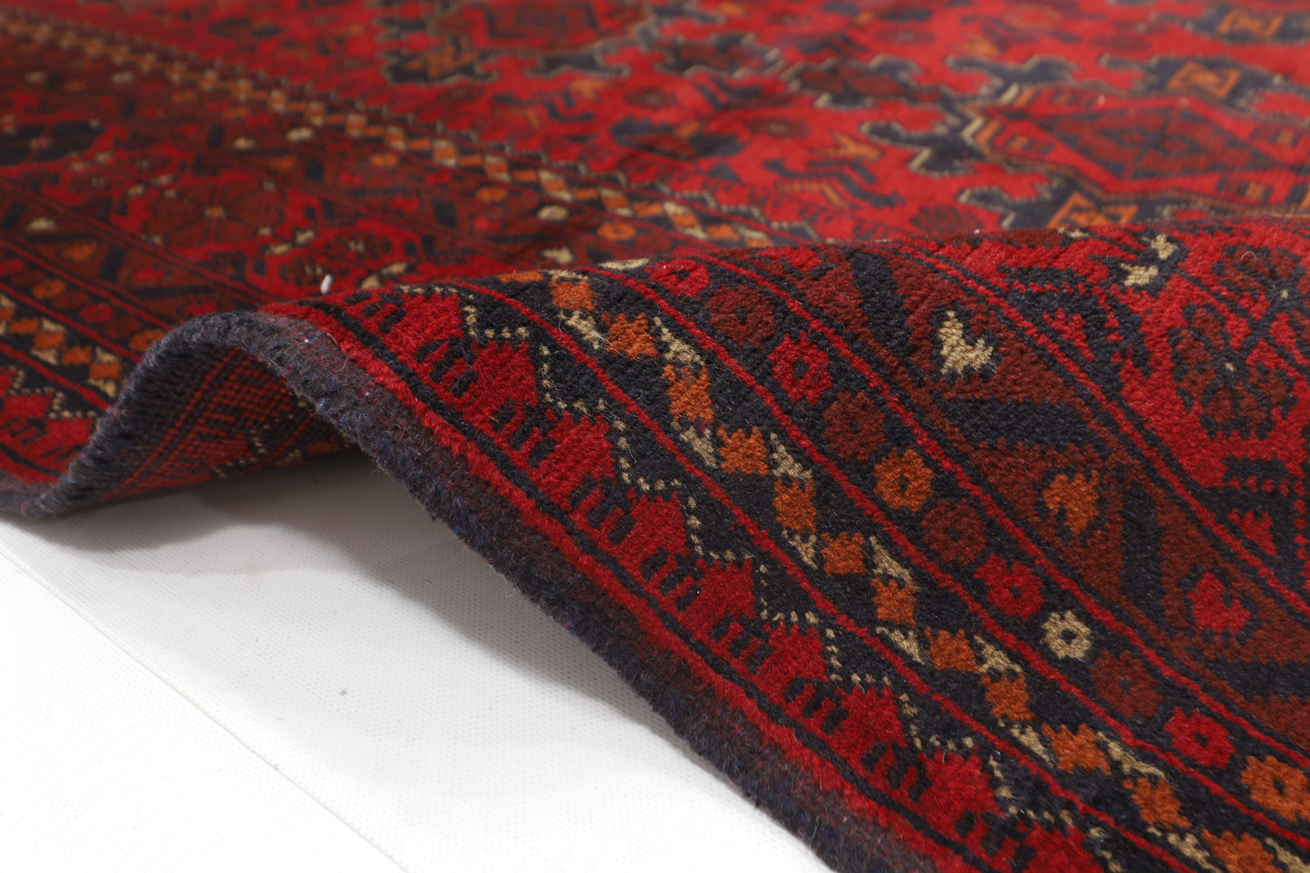 202 x 300 cm | Red Khal Mohammadi Afghan Tribal Hand Knotted Wool Carpet