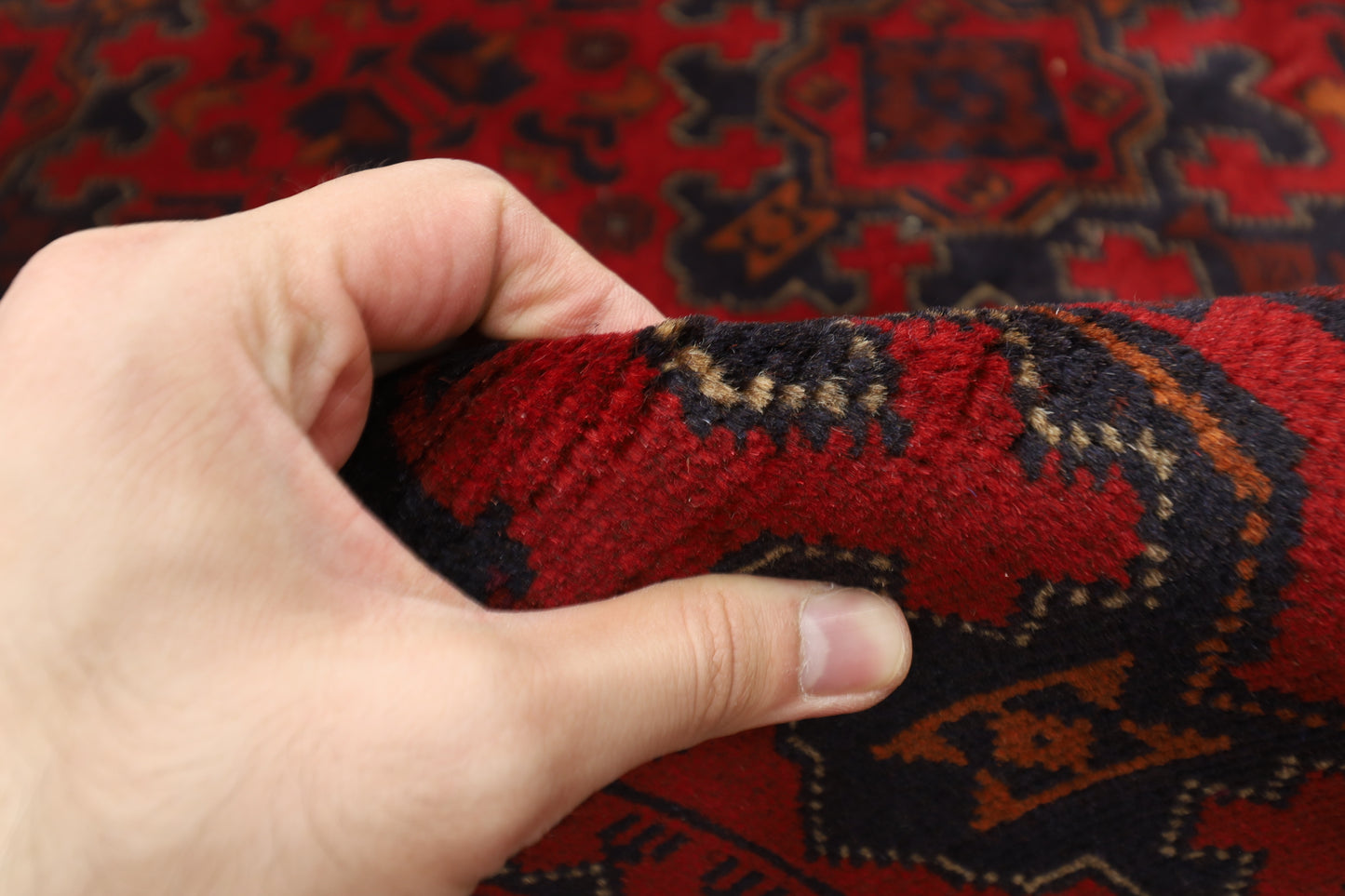 202 x 300 cm | Red Khal Mohammadi Afghan Tribal Hand Knotted Wool Carpet