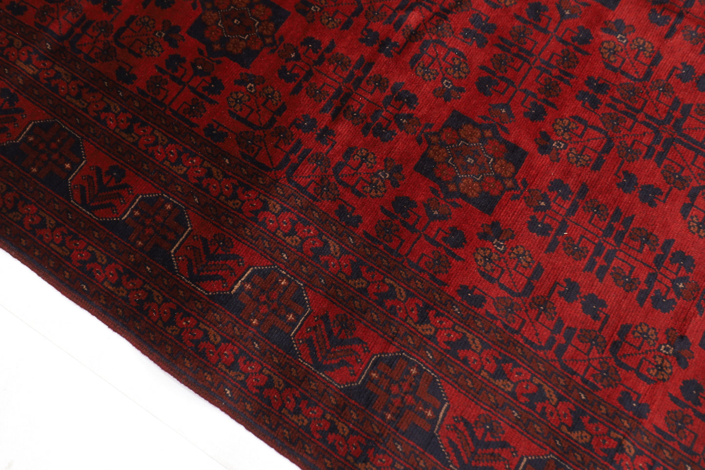174 x 232 cm | Red Khal Mohammadi Afghan Tribal Hand Knotted Wool Carpet