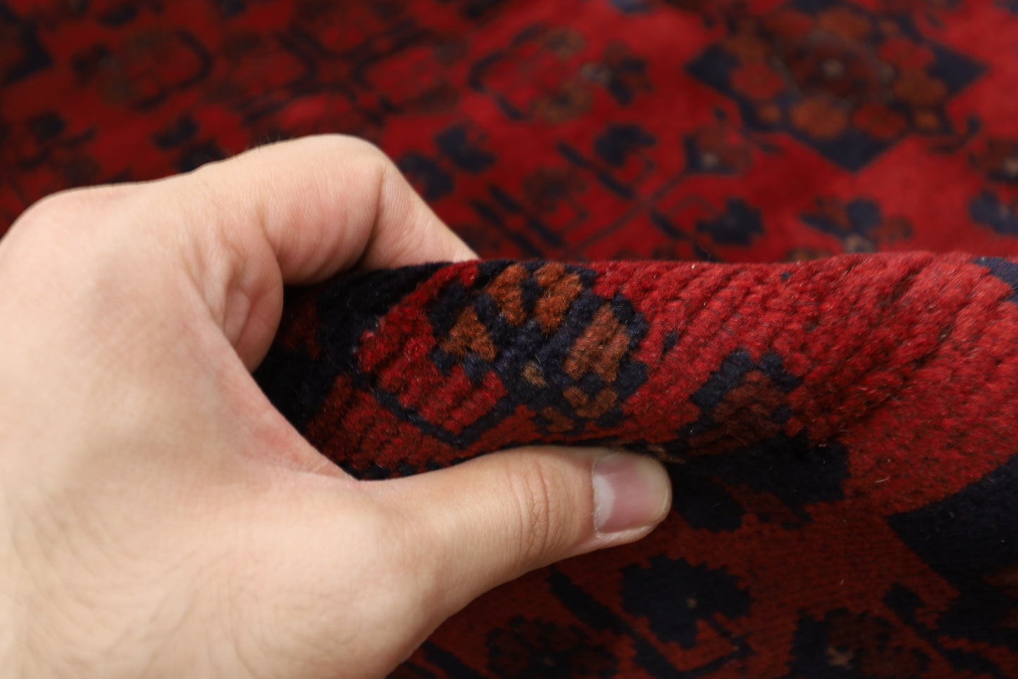 174 x 232 cm | Red Khal Mohammadi Afghan Tribal Hand Knotted Wool Carpet