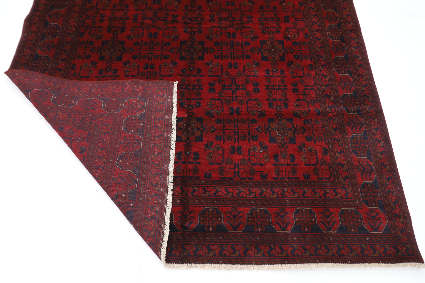 174 x 232 cm | Red Khal Mohammadi Afghan Tribal Hand Knotted Wool Carpet