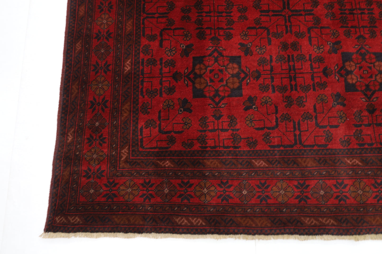 145 x 195 cm | Red Khal Mohammadi Afghan Tribal Hand Knotted Wool Carpet