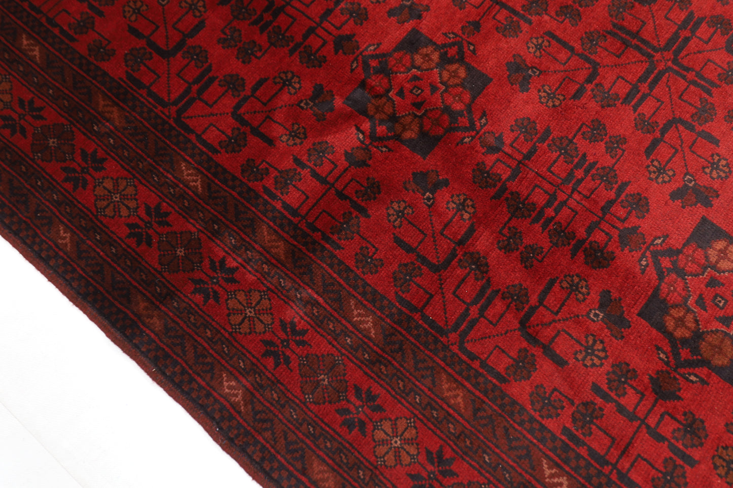 145 x 195 cm | Red Khal Mohammadi Afghan Tribal Hand Knotted Wool Carpet