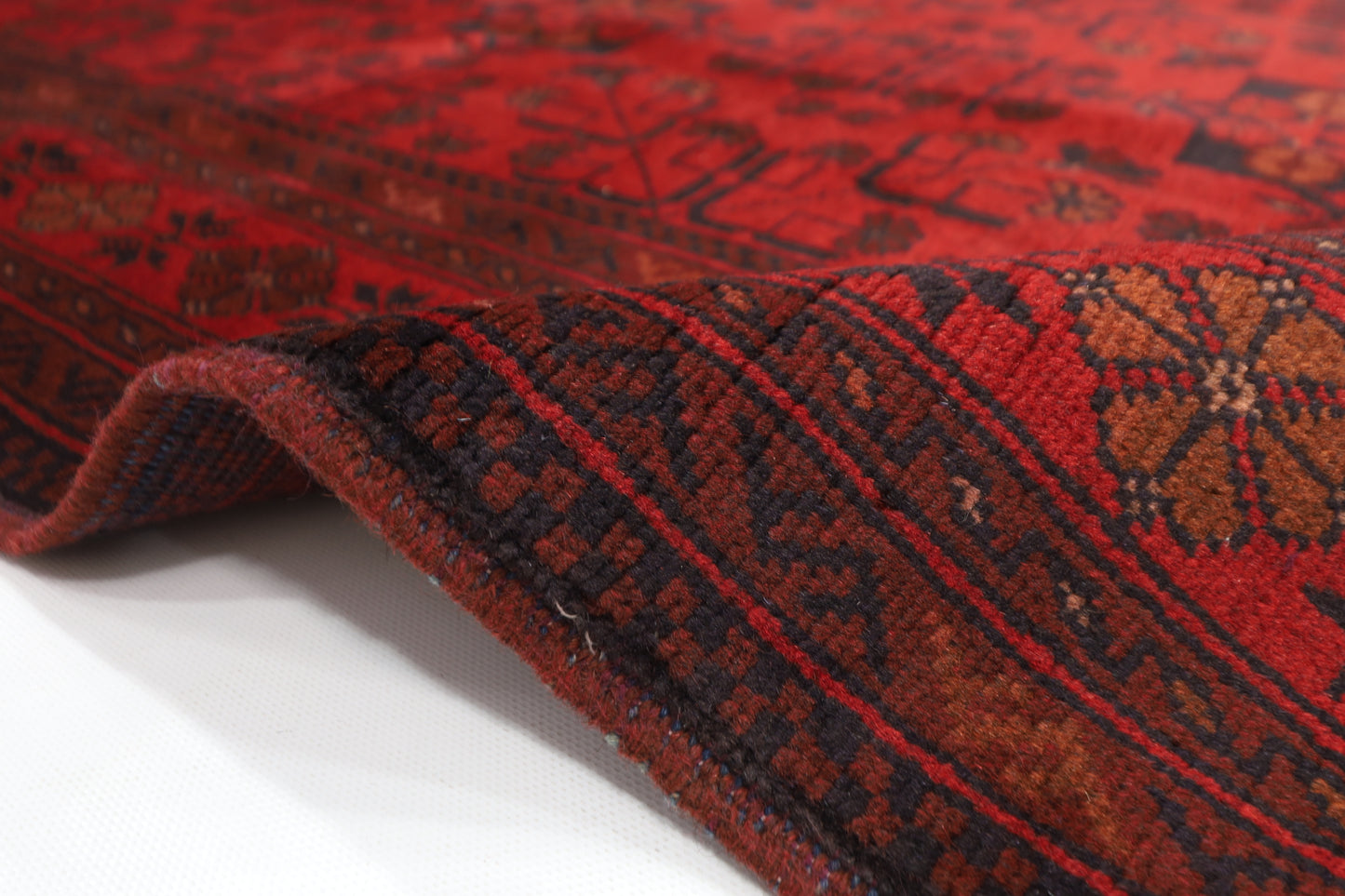 145 x 195 cm | Red Khal Mohammadi Afghan Tribal Hand Knotted Wool Carpet