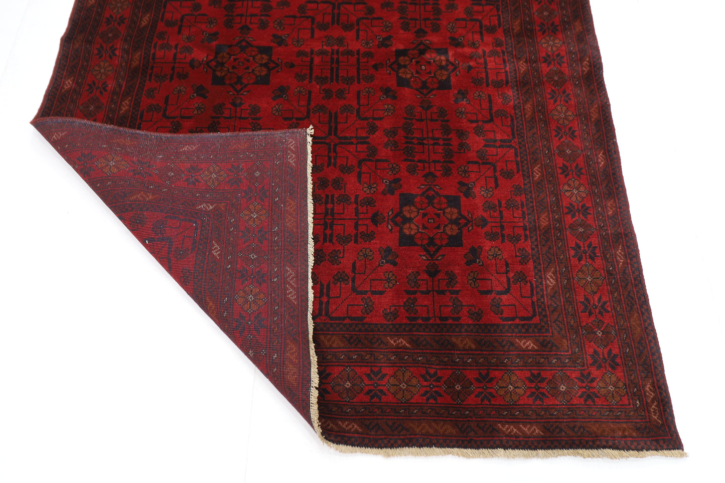 145 x 195 cm | Red Khal Mohammadi Afghan Tribal Hand Knotted Wool Carpet