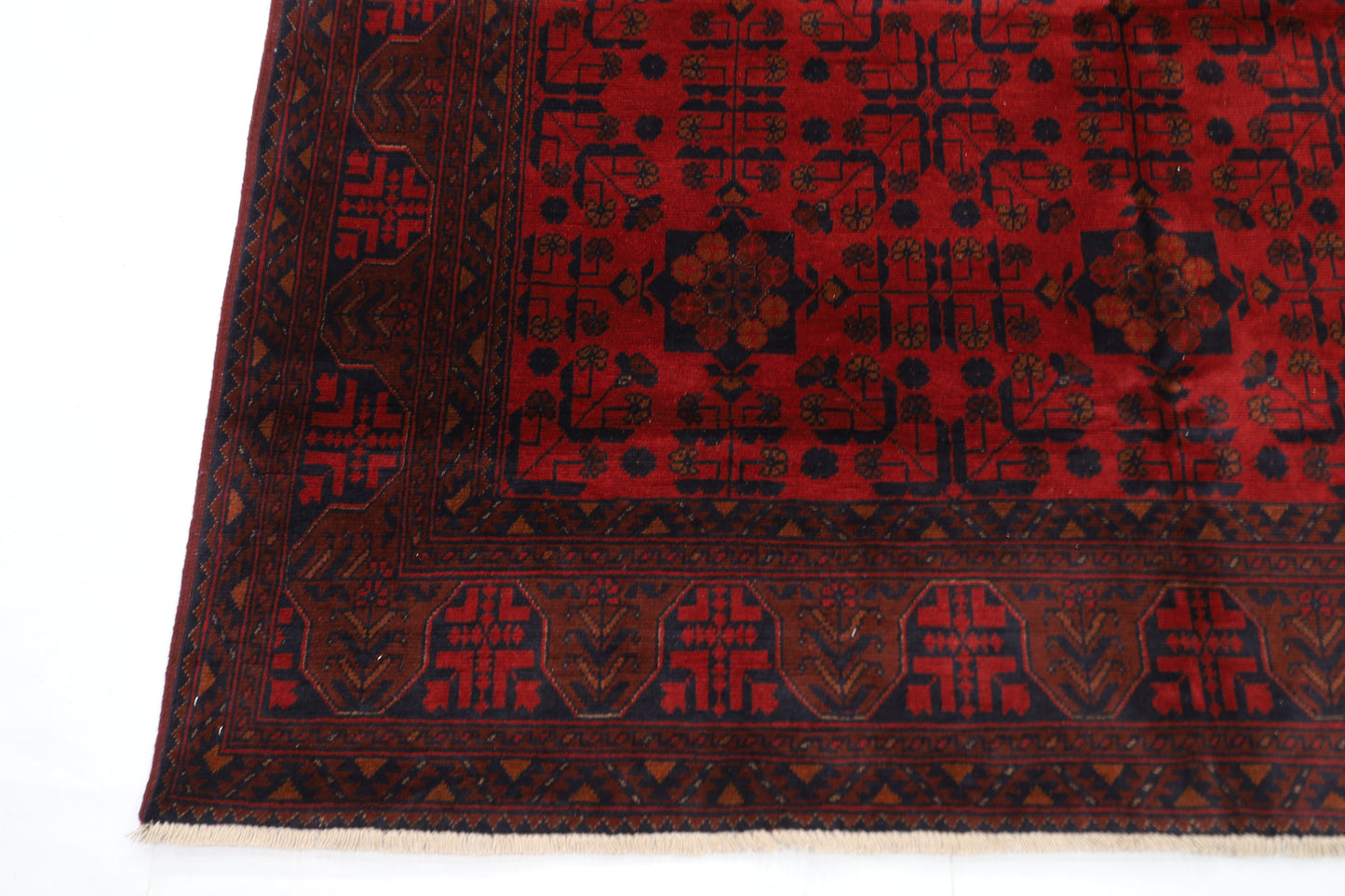 196 x 296 cm | Red Khal Mohammadi Afghan Tribal Hand Knotted Wool Carpet