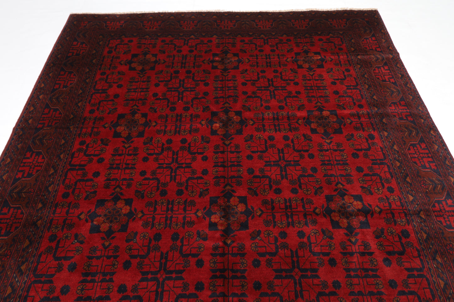 196 x 296 cm | Red Khal Mohammadi Afghan Tribal Hand Knotted Wool Carpet