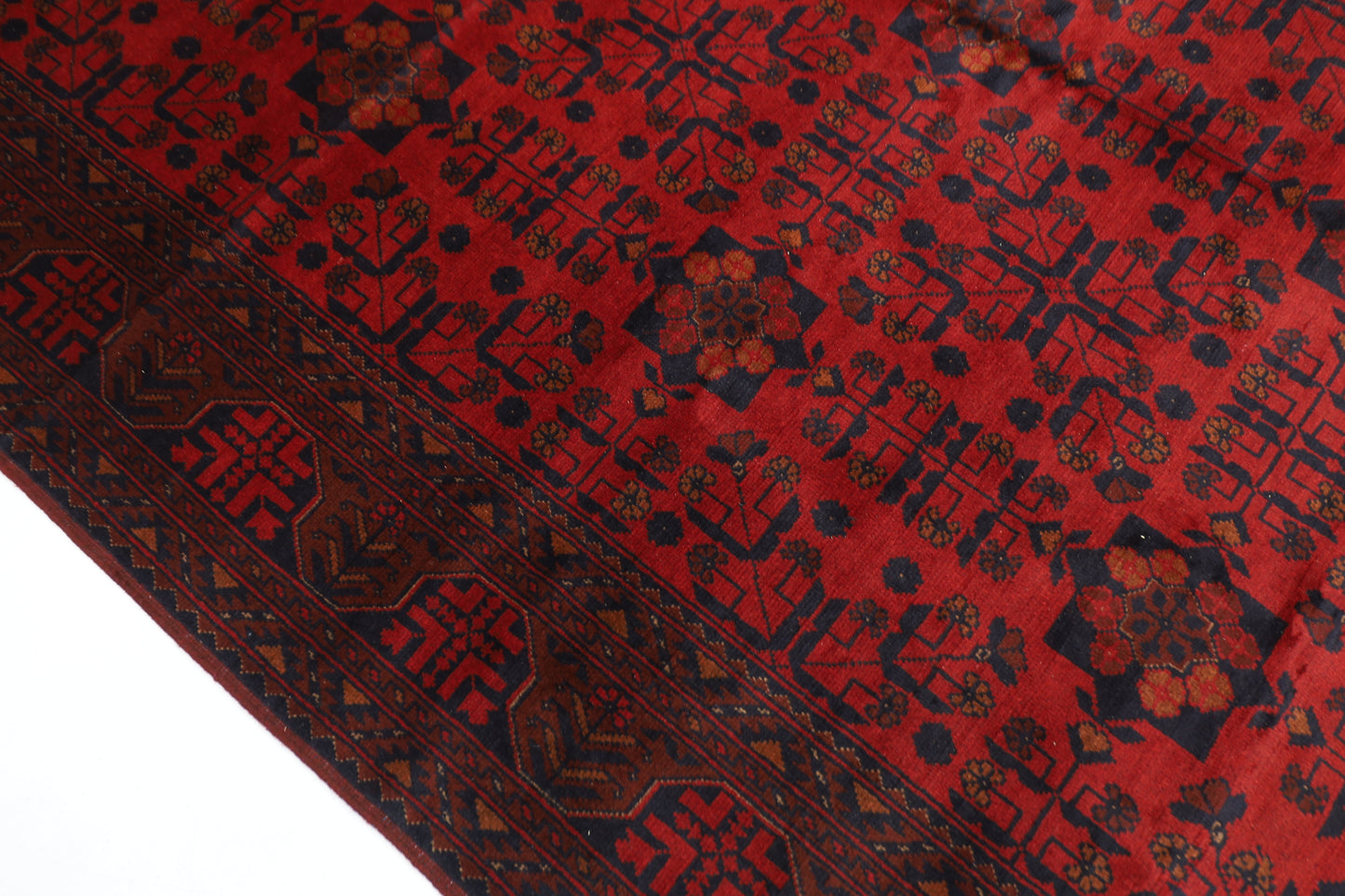 196 x 296 cm | Red Khal Mohammadi Afghan Tribal Hand Knotted Wool Carpet