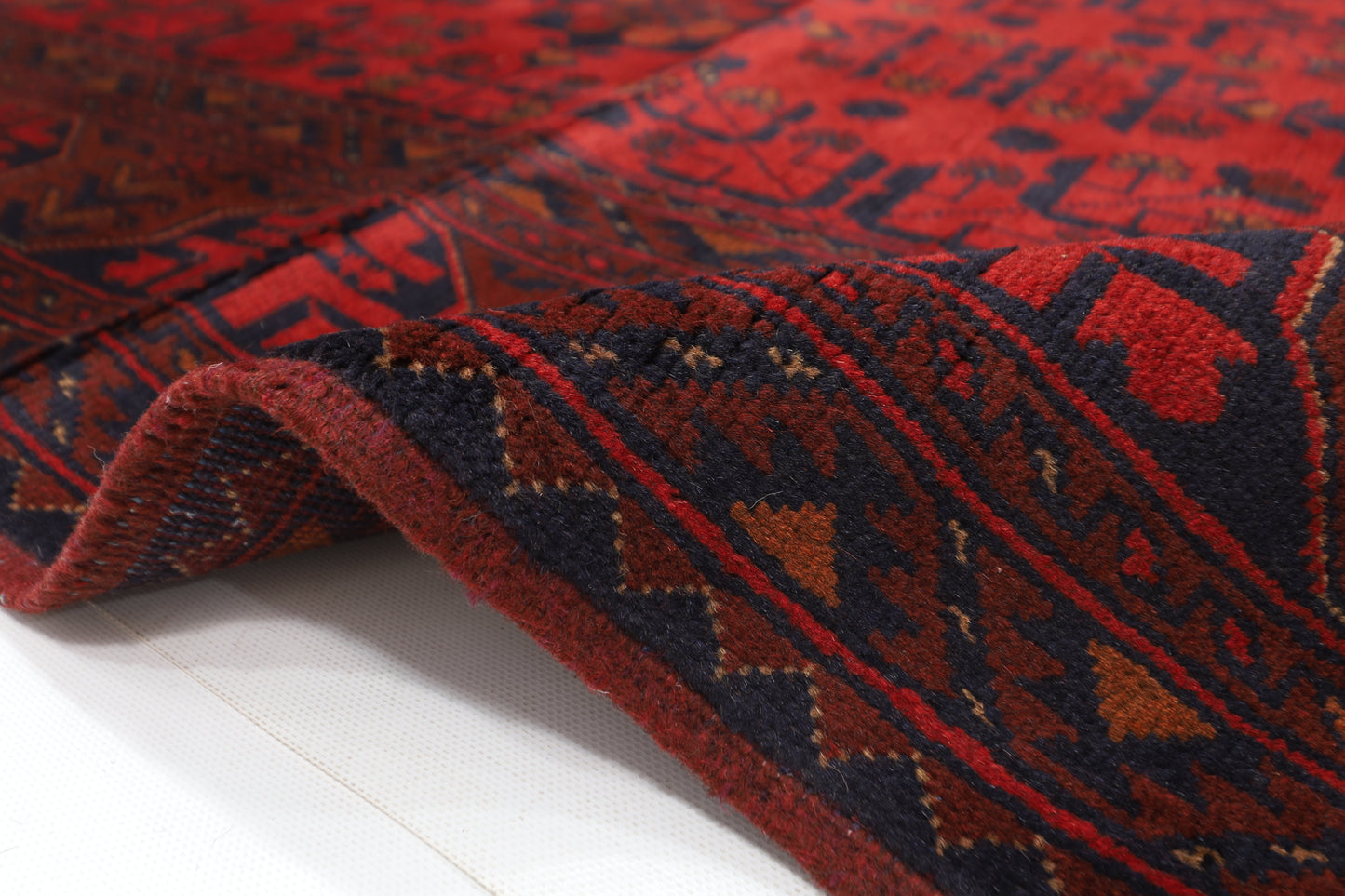 196 x 296 cm | Red Khal Mohammadi Afghan Tribal Hand Knotted Wool Carpet