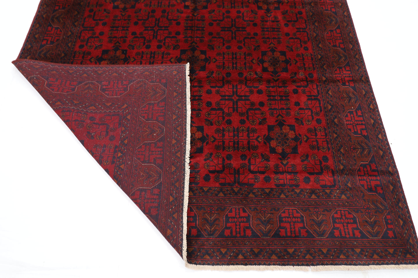196 x 296 cm | Red Khal Mohammadi Afghan Tribal Hand Knotted Wool Carpet
