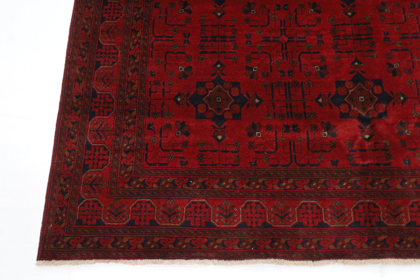 204 x 298 cm | Red Khal Mohammadi Afghan Tribal Hand Knotted Wool Carpet