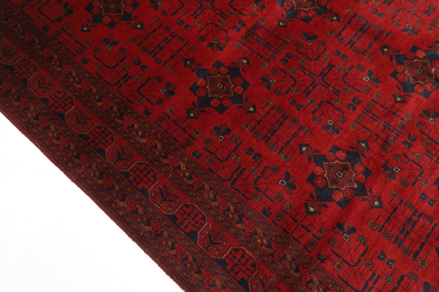 204 x 298 cm | Red Khal Mohammadi Afghan Tribal Hand Knotted Wool Carpet