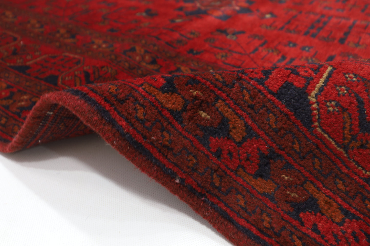 204 x 298 cm | Red Khal Mohammadi Afghan Tribal Hand Knotted Wool Carpet