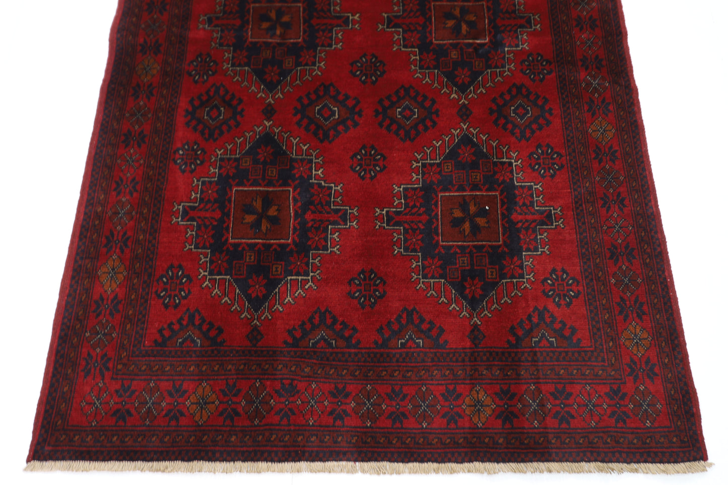 129 x 198 cm | Red Khal Mohammadi Afghan Tribal Hand Knotted Wool Carpet
