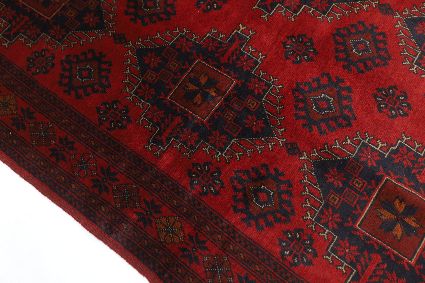 129 x 198 cm | Red Khal Mohammadi Afghan Tribal Hand Knotted Wool Carpet