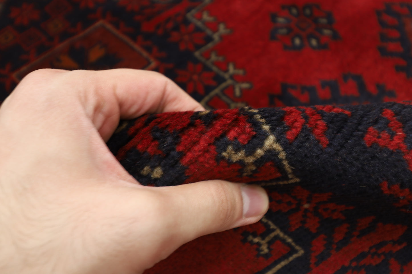 129 x 198 cm | Red Khal Mohammadi Afghan Tribal Hand Knotted Wool Carpet