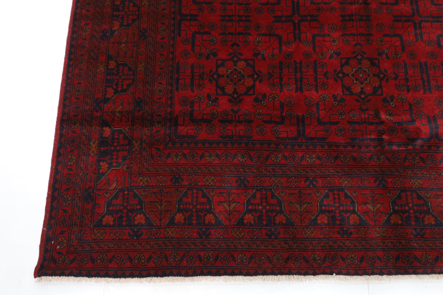 198 x 293 cm | Red Khal Mohammadi Afghan Tribal Hand Knotted Wool Carpet