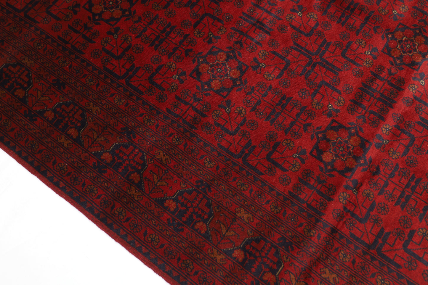 198 x 293 cm | Red Khal Mohammadi Afghan Tribal Hand Knotted Wool Carpet