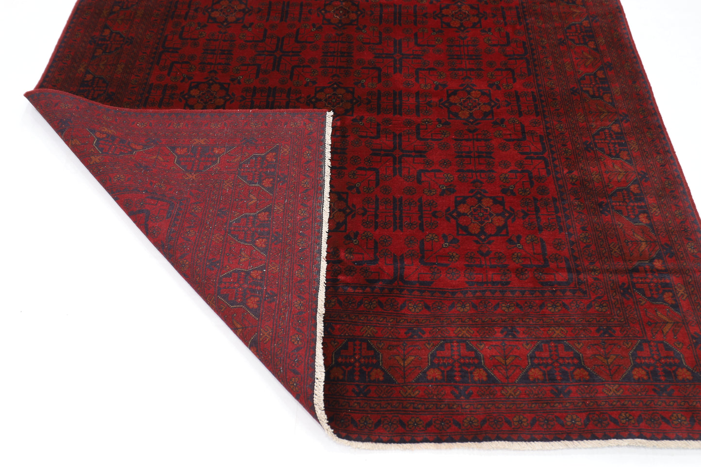 198 x 293 cm | Red Khal Mohammadi Afghan Tribal Hand Knotted Wool Carpet
