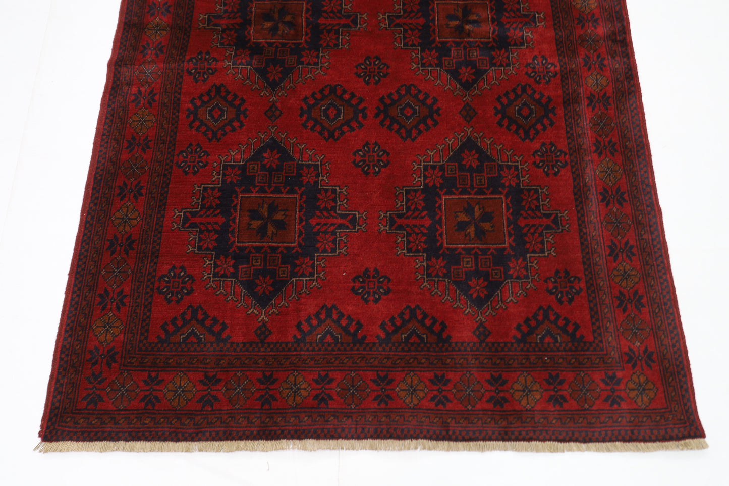 128 x 193 cm | Red Khal Mohammadi Afghan Tribal Hand Knotted Wool Carpet