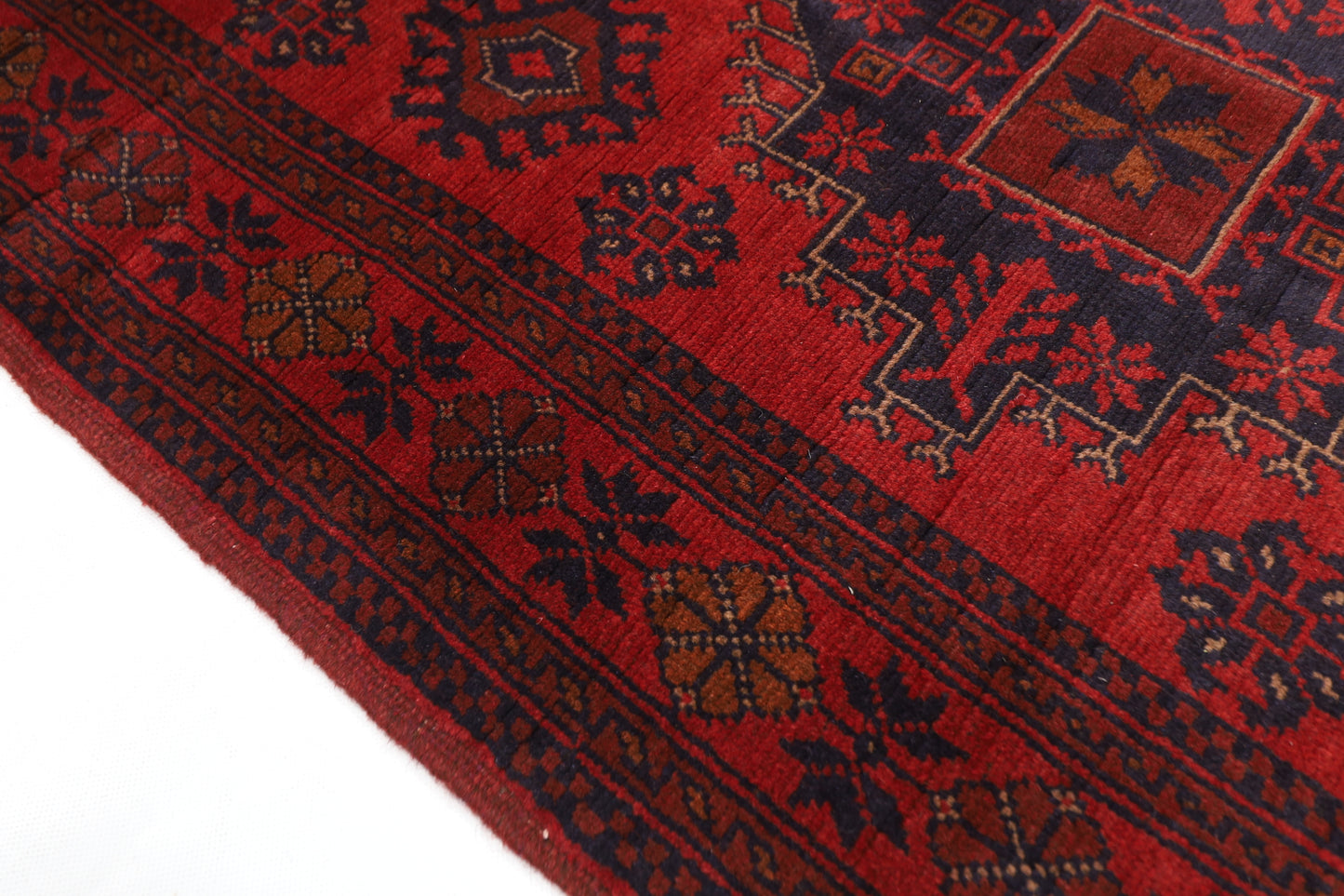 128 x 193 cm | Red Khal Mohammadi Afghan Tribal Hand Knotted Wool Carpet