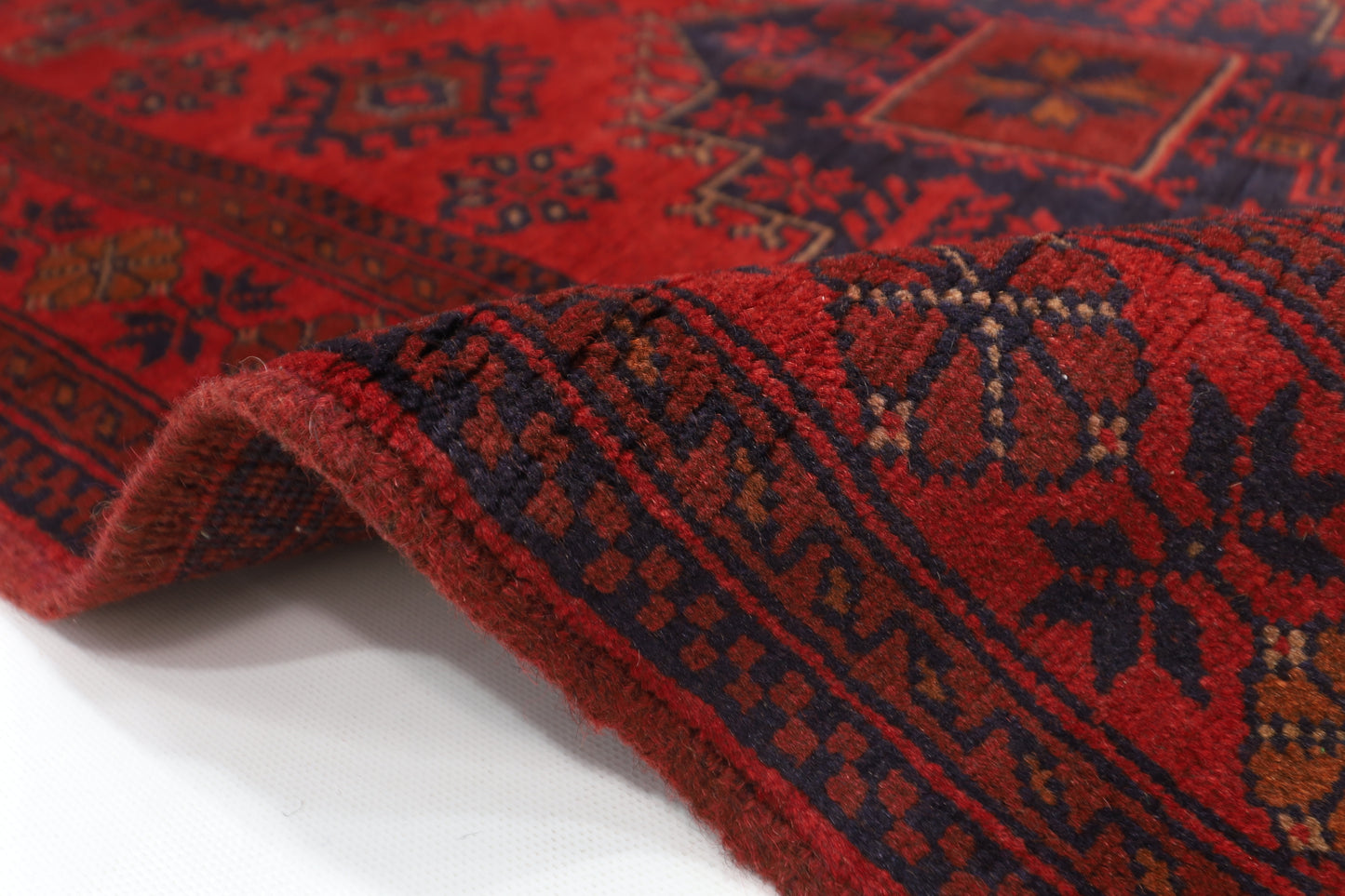 128 x 193 cm | Red Khal Mohammadi Afghan Tribal Hand Knotted Wool Carpet