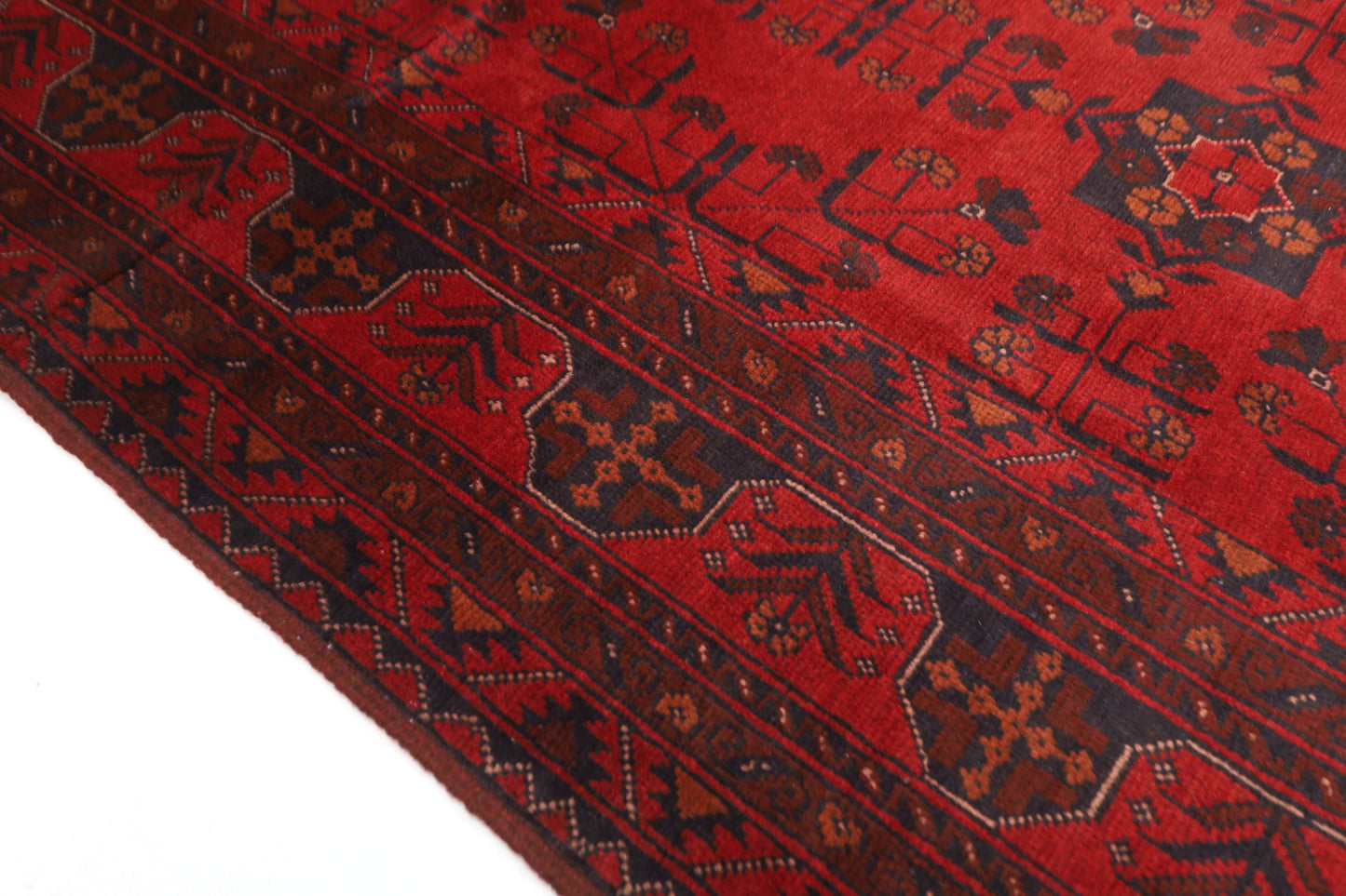 155 x 200 cm | Red Khal Mohammadi Afghan Tribal Hand Knotted Wool Carpet