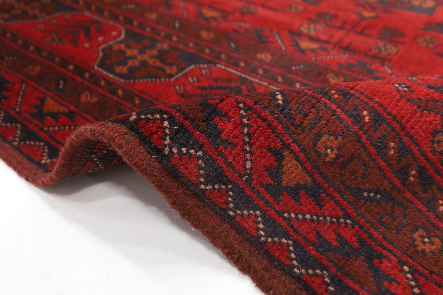 155 x 200 cm | Red Khal Mohammadi Afghan Tribal Hand Knotted Wool Carpet