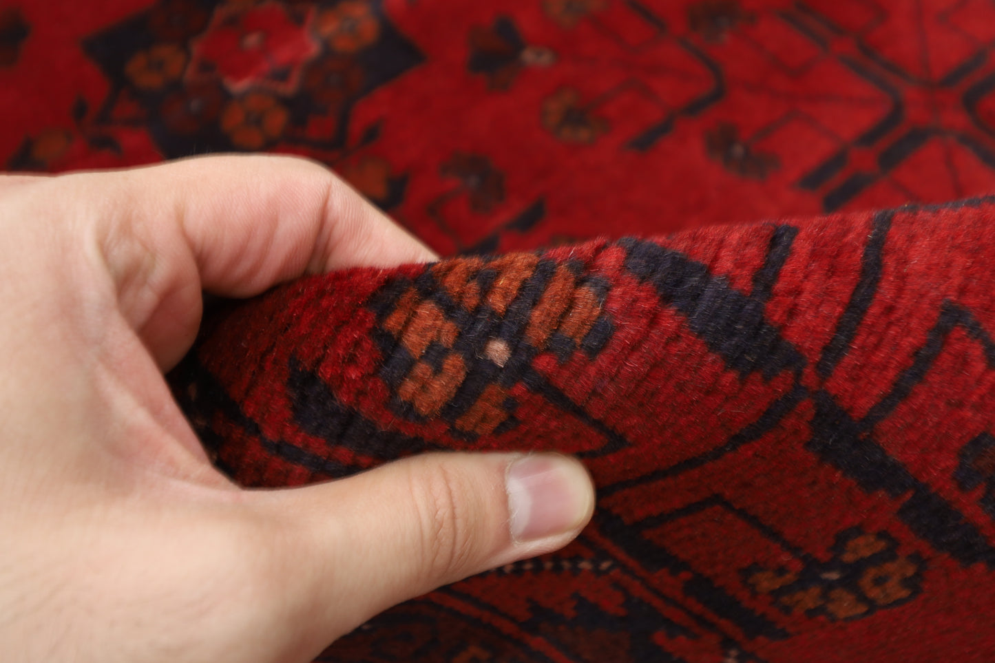 155 x 200 cm | Red Khal Mohammadi Afghan Tribal Hand Knotted Wool Carpet