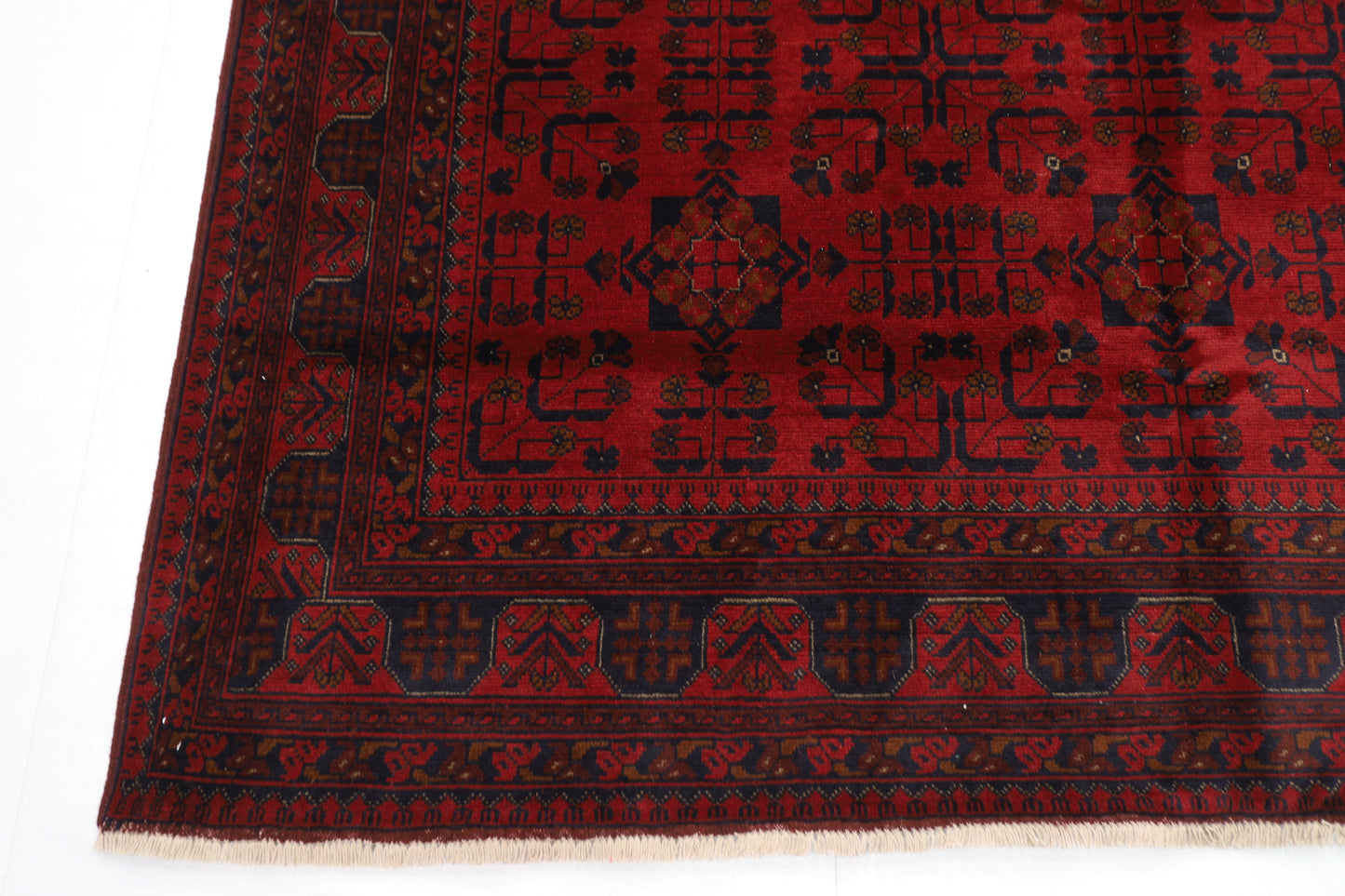 203 x 300 cm | Red Khal Mohammadi Afghan Tribal Hand Knotted Wool Carpet