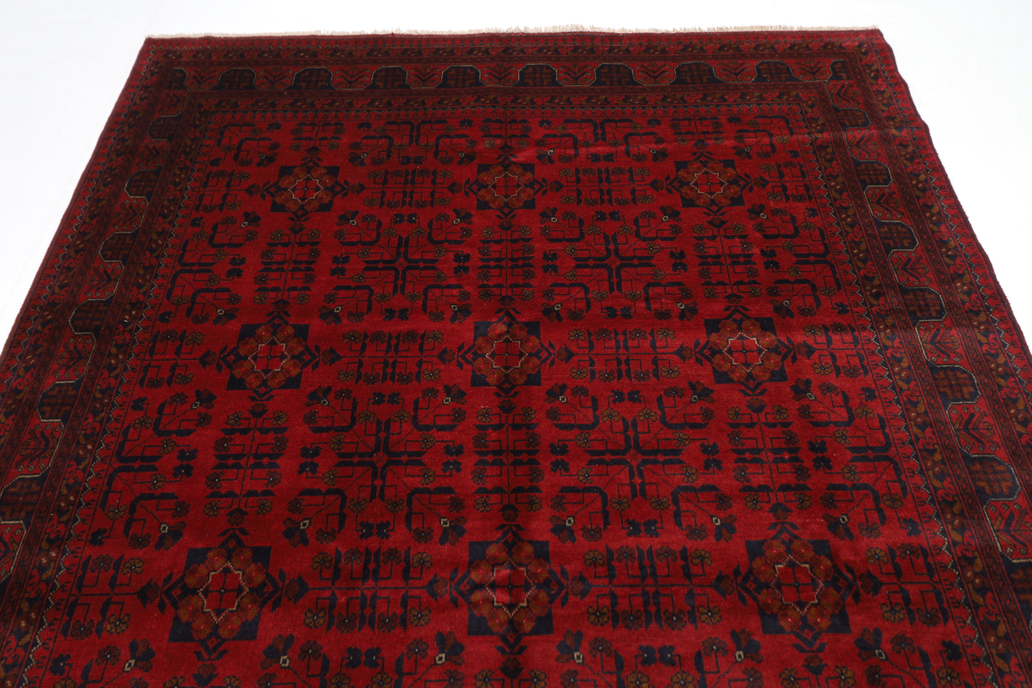 203 x 300 cm | Red Khal Mohammadi Afghan Tribal Hand Knotted Wool Carpet