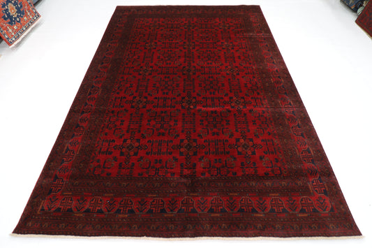 203 x 290 cm | Red Khal Mohammadi Afghan Tribal Hand Knotted Wool Carpet