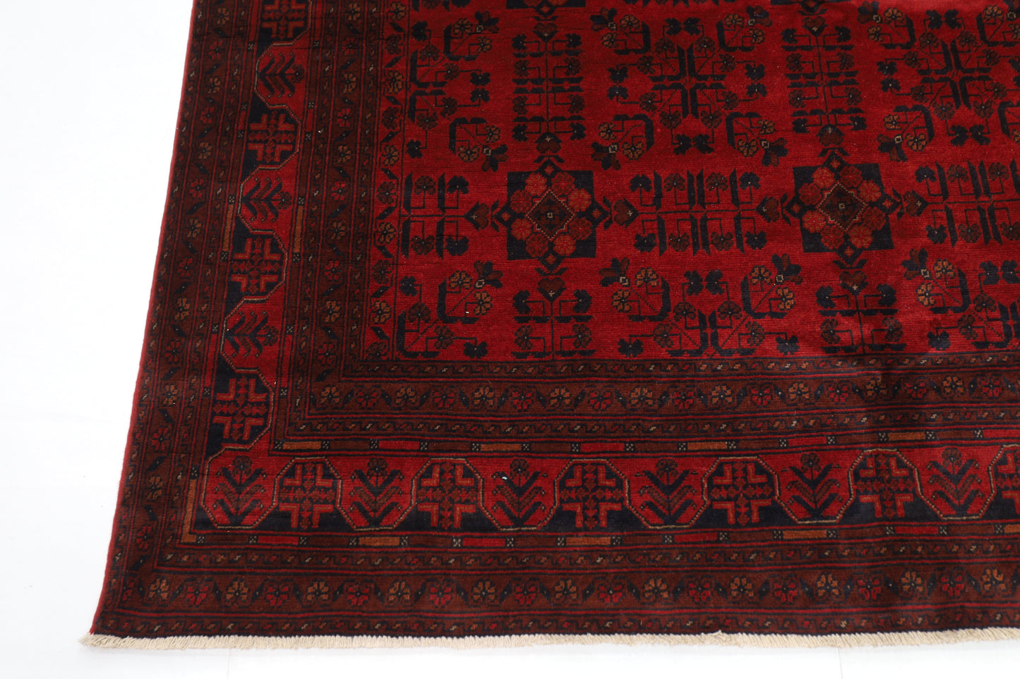 203 x 290 cm | Red Khal Mohammadi Afghan Tribal Hand Knotted Wool Carpet