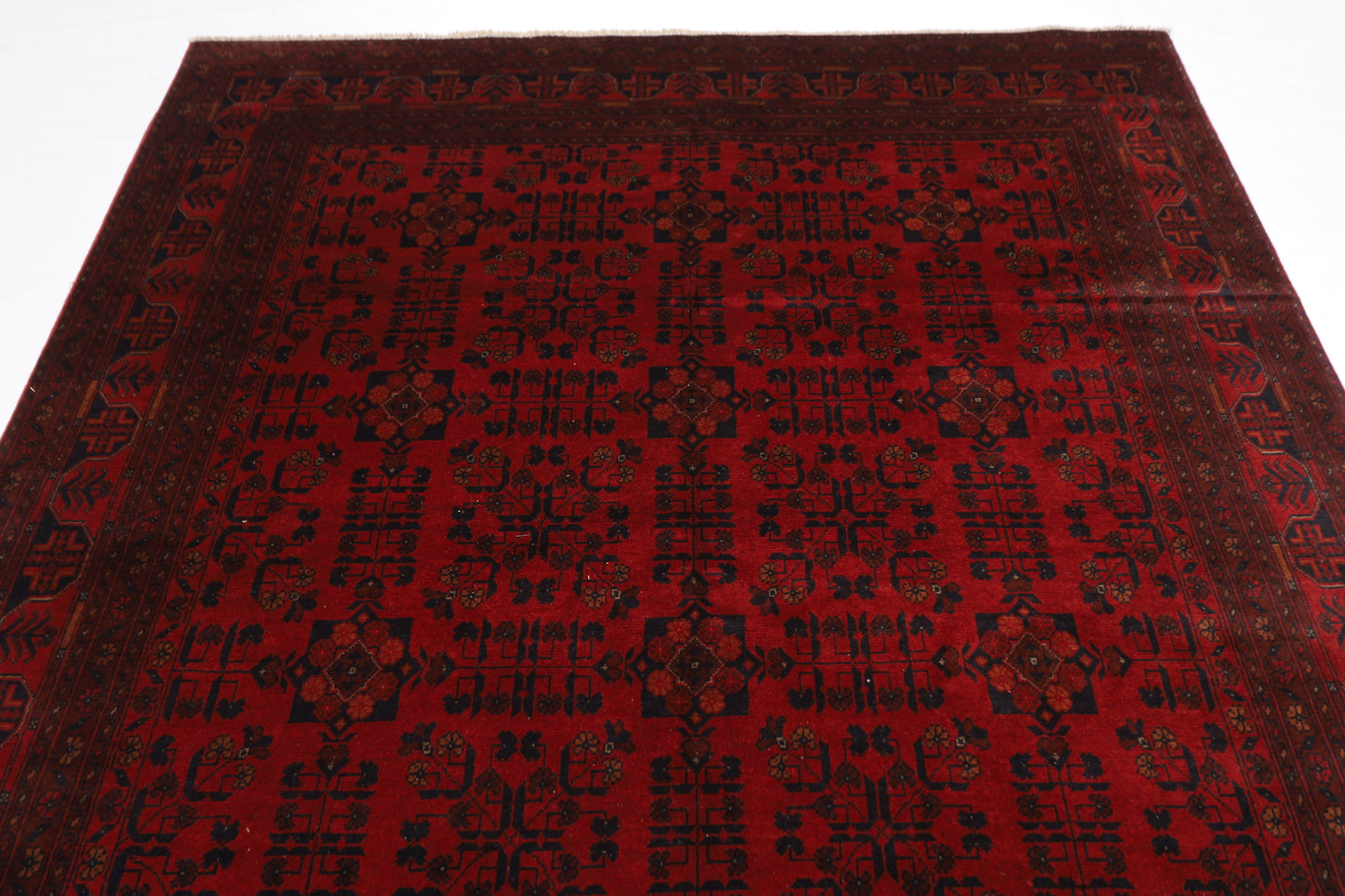 203 x 290 cm | Red Khal Mohammadi Afghan Tribal Hand Knotted Wool Carpet