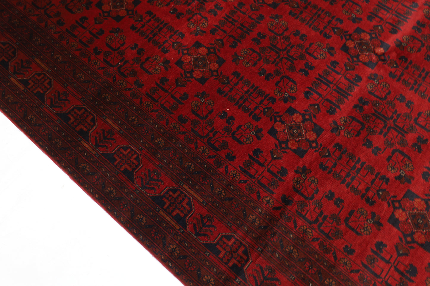 203 x 290 cm | Red Khal Mohammadi Afghan Tribal Hand Knotted Wool Carpet