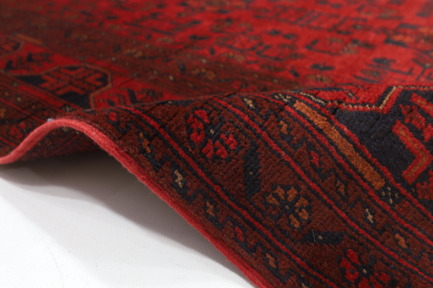 203 x 290 cm | Red Khal Mohammadi Afghan Tribal Hand Knotted Wool Carpet