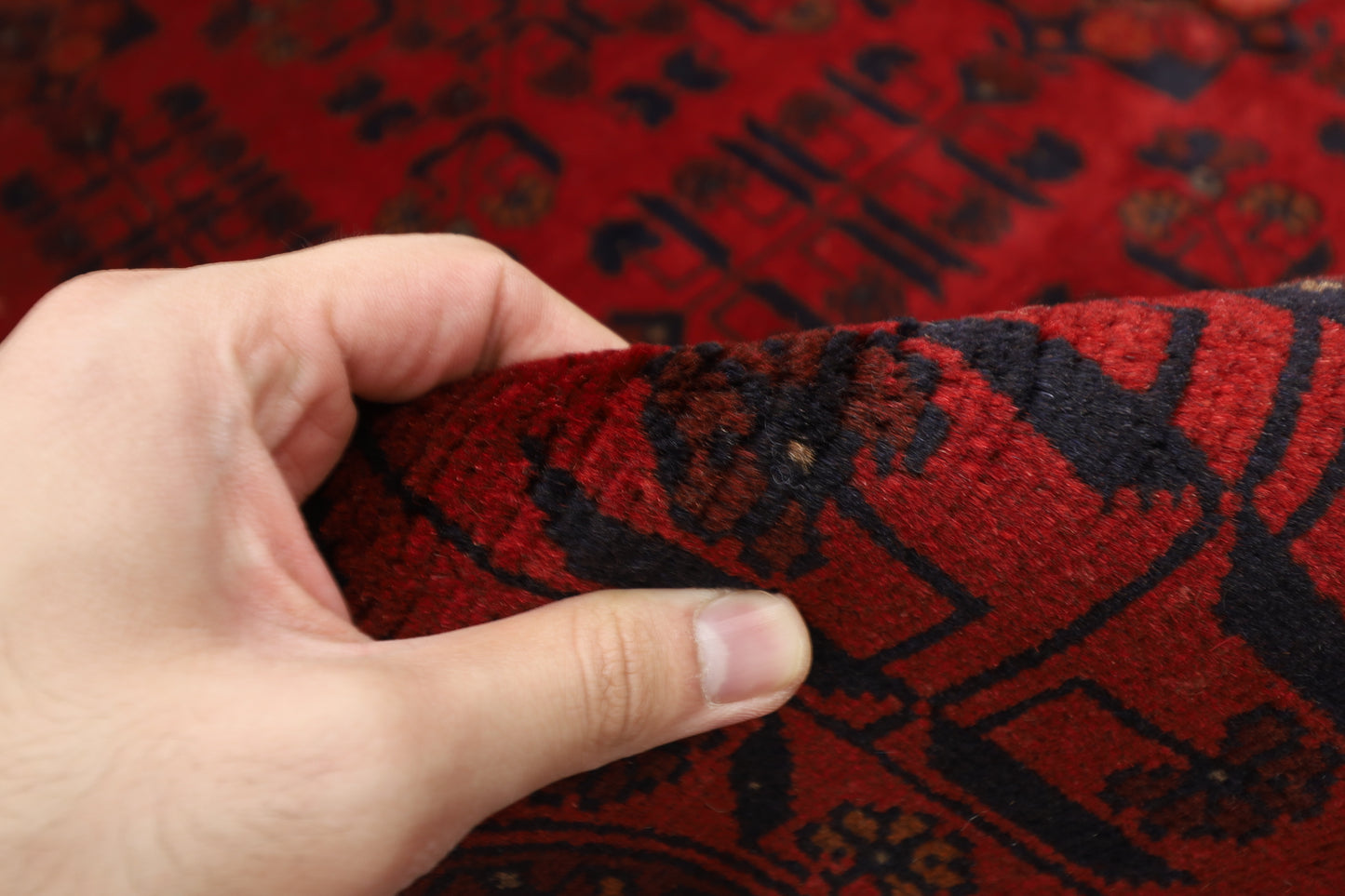 203 x 290 cm | Red Khal Mohammadi Afghan Tribal Hand Knotted Wool Carpet