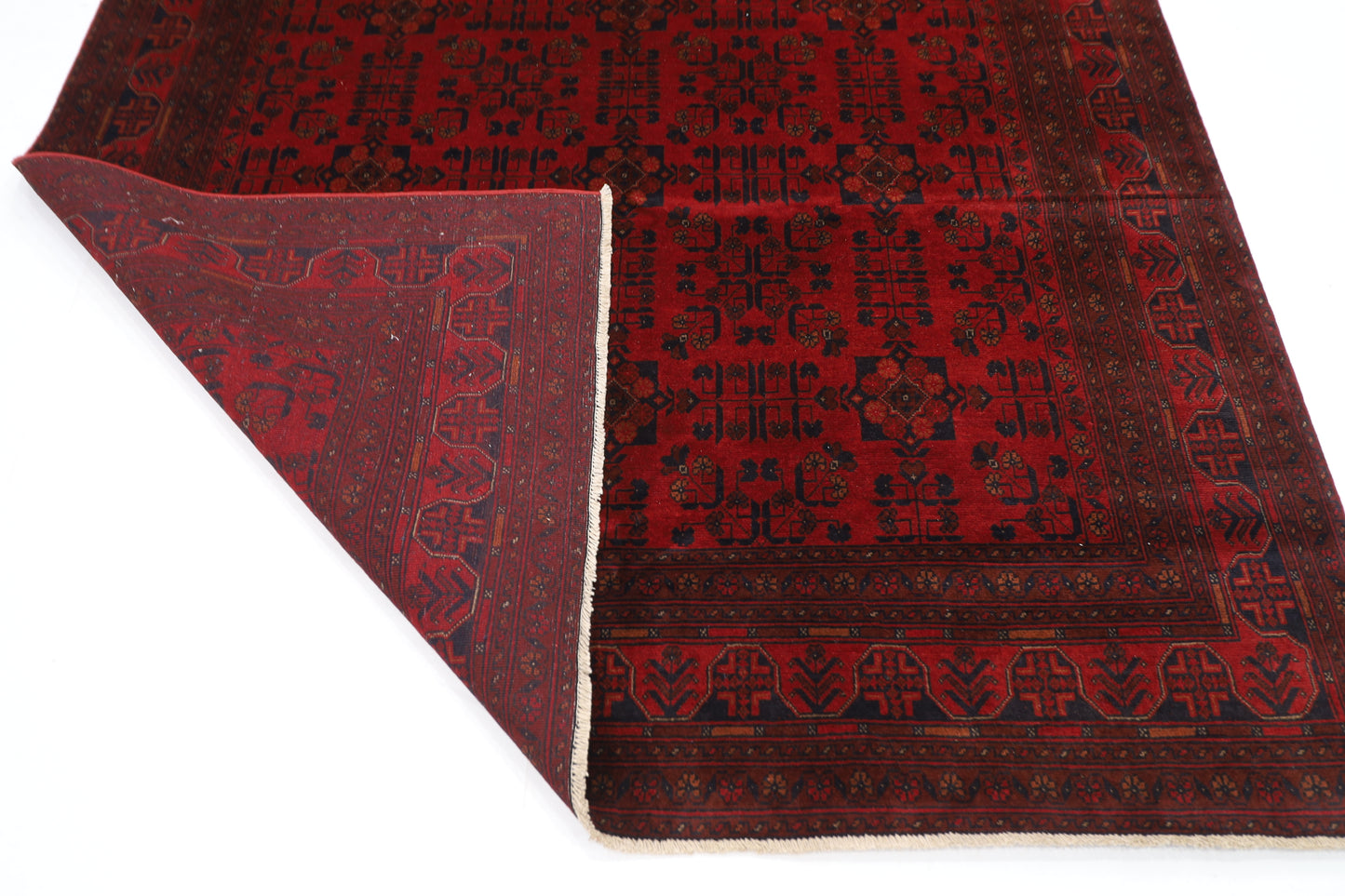 203 x 290 cm | Red Khal Mohammadi Afghan Tribal Hand Knotted Wool Carpet