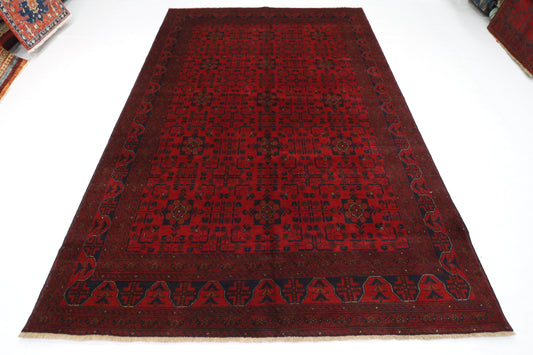 203 x 298 cm | Red Khal Mohammadi Afghan Tribal Hand Knotted Wool Carpet