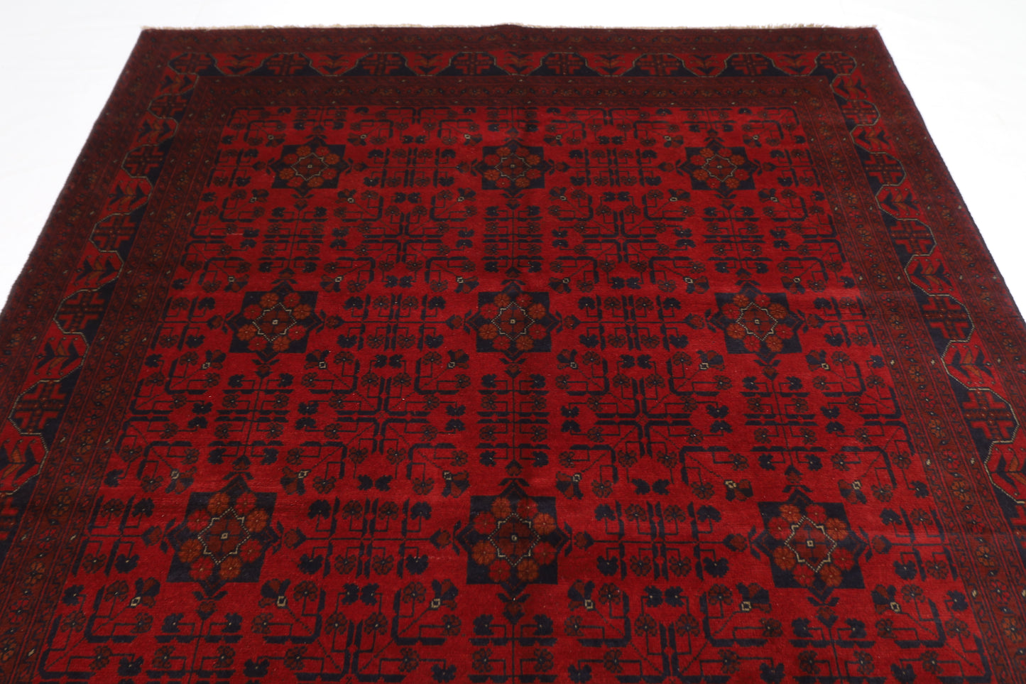 203 x 298 cm | Red Khal Mohammadi Afghan Tribal Hand Knotted Wool Carpet