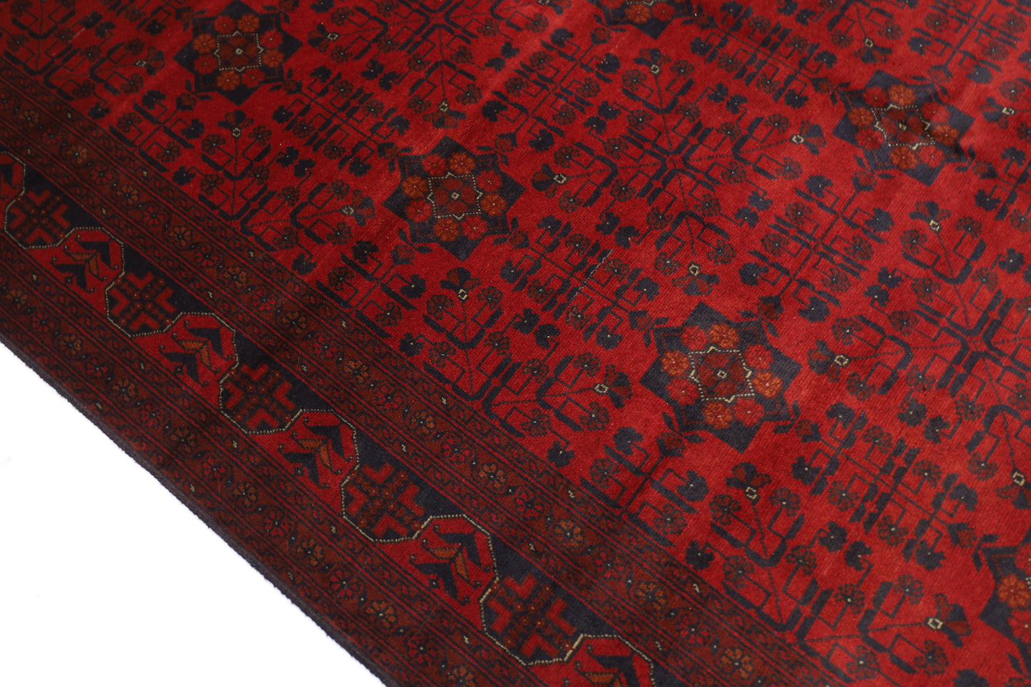 203 x 298 cm | Red Khal Mohammadi Afghan Tribal Hand Knotted Wool Carpet